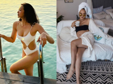 Thời trang - MC xinh như hoa đeo trang sức 500 triệu lấy chồng điển trai, sau sinh mặc áo tắm khoe dáng nuột nà