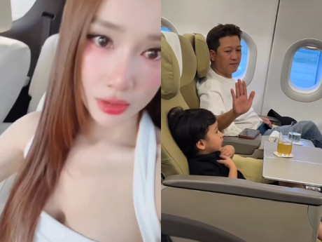 Nhã Phương xuất ngoại, Trường Giang một mình đưa hai con di chuyển bằng máy bay hạng thương gia về quê