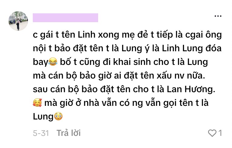 Chia sẻ của một cô gái về sự ra đời tên gọi của bản thân.