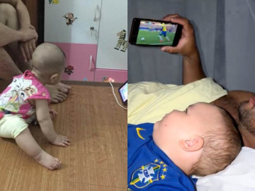 Yêu con - Khi World Cup gặp mùa bỉm sữa: Loạt tình huống dở khóc dở cười của các bố mẹ khi vừa xem bóng vừa chăm con