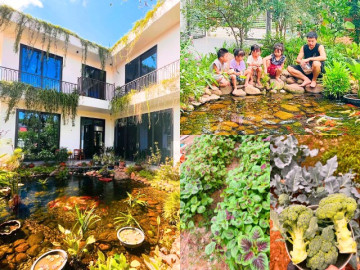 Nhà đẹp - Nữ giáo viên rời Hà Nội về quê xây biệt thự vườn 600m², chi phí 4 tỷ, hồ cá trước nhà đẹp ngỡ ngàng
