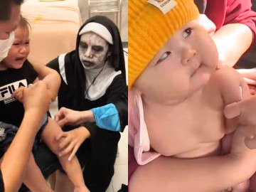 Nghỉ hè được phụ huynh đưa đi tiêm chủng, 1001 biểu cảm của "khối măng non" khiến dân tình cười ngặt nghẽo