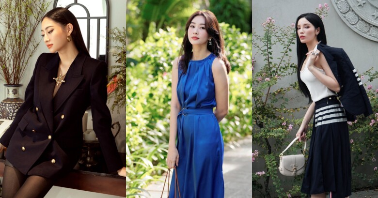 Lương Thùy Linh, Đặng Thu Thảo và Kỳ Duyên cùng ghi điểm với phong cách công sở thanh lịch, dễ học hỏi.