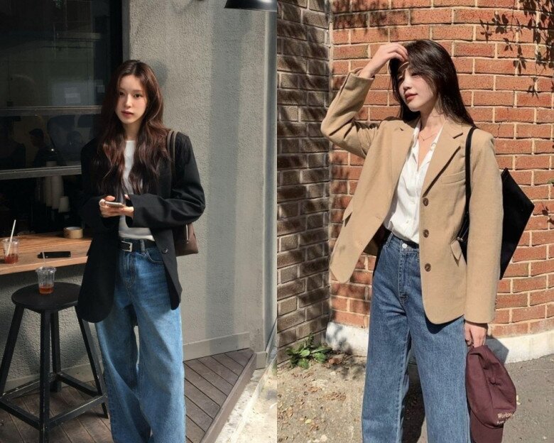 Blazer dáng dài dễ tạo nên những set đồ chỉn chu mà không cần nhiều lớp trang phục cầu kỳ.