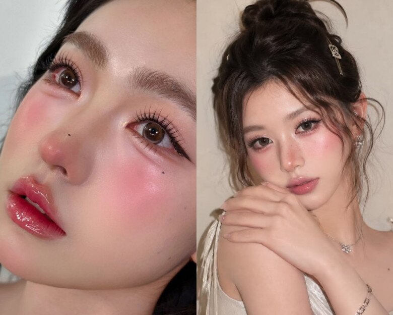 Phấn má đặt thấp dễ khiến gương mặt trông già dặn hơn, trong khi vị trí phù hợp sẽ giúp đường nét gương mặt được nâng lên rõ nét.