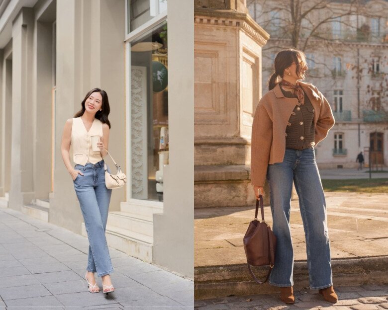 Quần jean ống đứng được xem là item cơ bản, dễ phối đồ và giữ ấm tốt cho mùa thu đông.