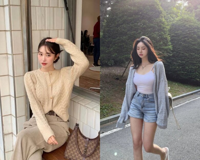 Cadigan mỏng từ lâu đã trở thành một trong những món đồ đặc trưng của mùa thu. Với chất liệu len hoặc dệt kim mỏng, áo cardigan giữ cho người mặc cảm giác ấm áp nhưng không quá nặng nề.