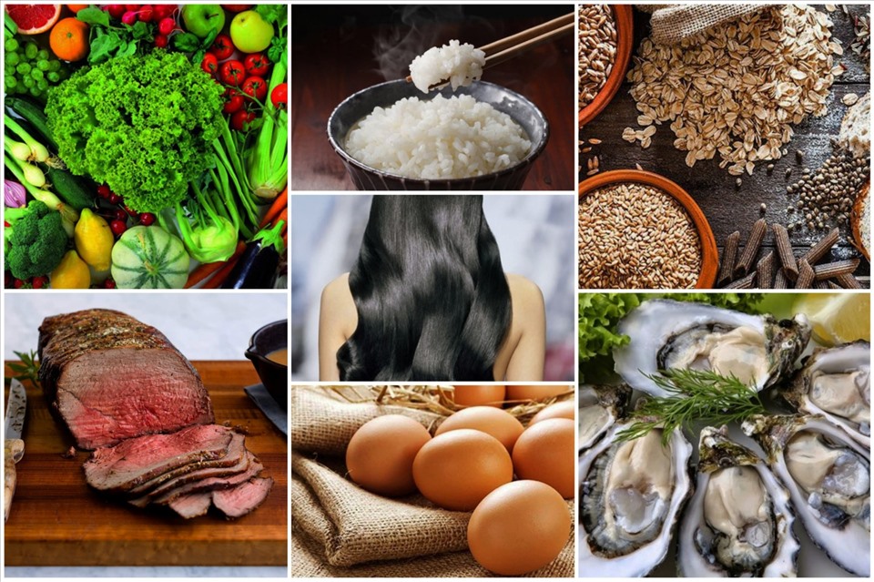 Các thực phẩm giàu chất dinh dưỡng giúp mái tóc khỏe đẹp từ bên trong.