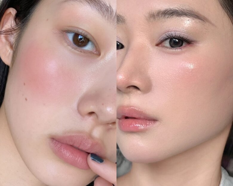 Bạn nên dặm nhẹ má hồng để tạo vẻ ửng hồng từ bên trong.