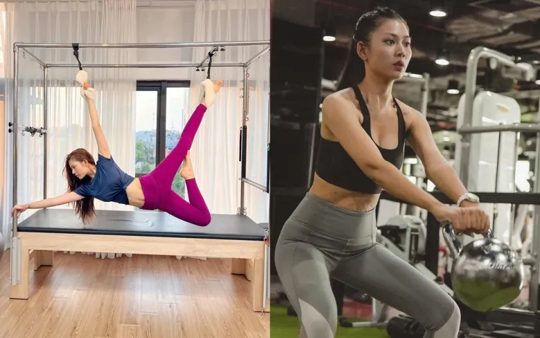 Người đẹp kiên trì tập luyện thể thao kết hợp ăn uống. 