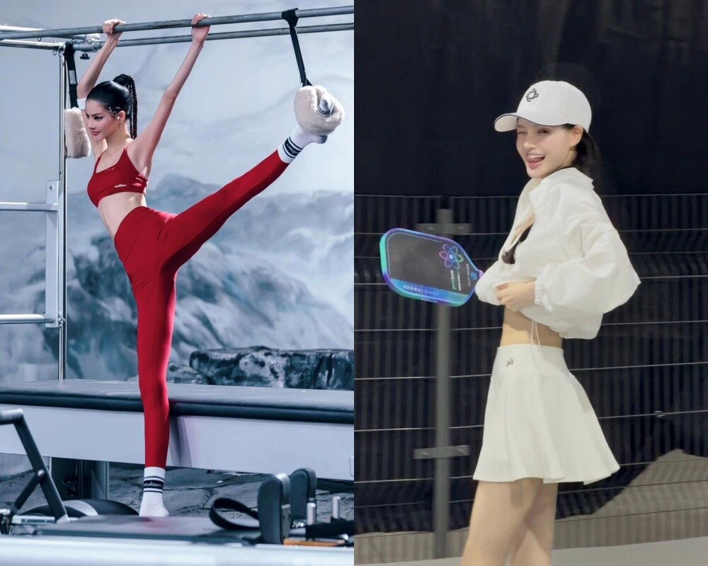 Người đẹp 9x kết hợp tập luyện các môn thể thao để giữ dáng. 