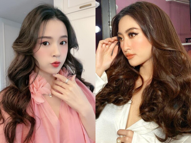 Midu và Lương Thùy Linh khoe vẻ dịu dàng với tóc mái bay Hàn Quốc.