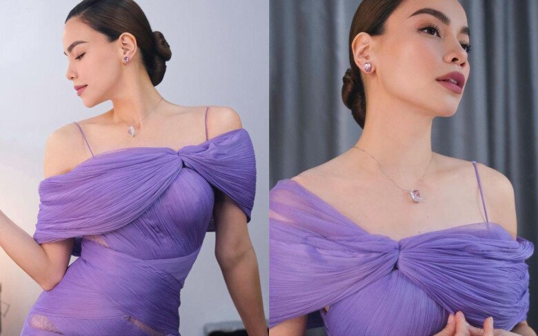 Hồ Ngọc Hà sang trọng với mái tóc búi thấp.