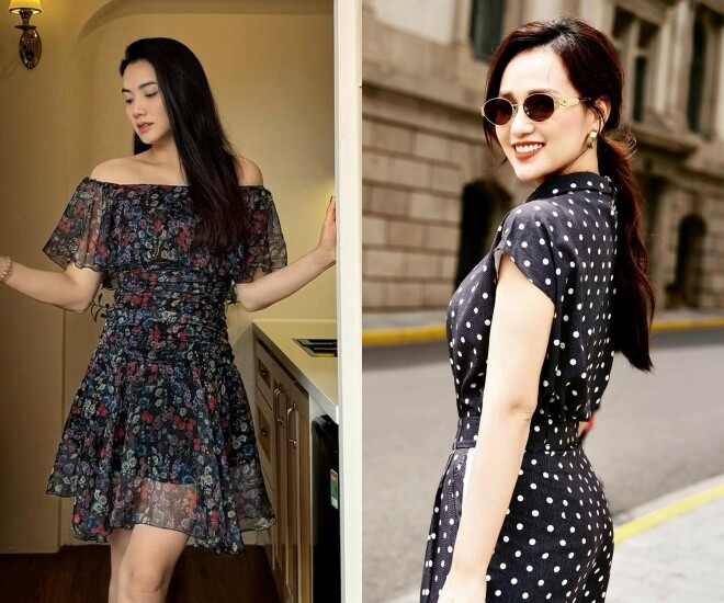 Trang Nhung và Lã Thanh Huyền nổi bật nhờ gu thời trang thanh lịch, tinh giản.