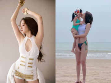 Đẹp - Gái một con trông mòn con mắt khoe chân dài cực phẩm với bikini, ái nữ 3 tuổi càng lớn càng xinh y khuôn mẹ