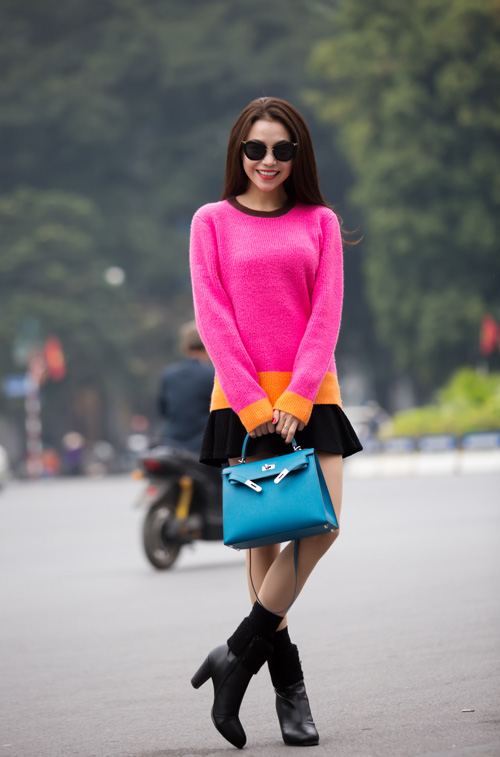 Trà Ngọc Hằng rực rỡ xuống phố mùa Đông Hà Nội - 12