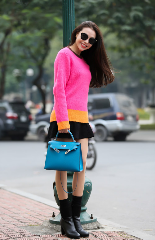 Trà Ngọc Hằng rực rỡ xuống phố mùa Đông Hà Nội - 8