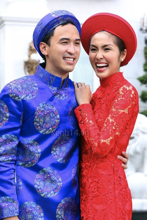 Soi áo dài cưới tinh xảo tuyệt đẹp của sao Việt - 1