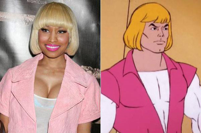 Sự giống nhau đến bất ngờ giữa Nicki Minaj và nhân vật hoạt hình He-Man
