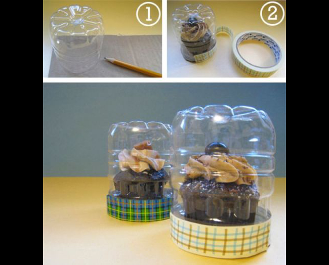 Bảo vệ thực phẩm

Nửa dưới của chai có thể biến thành chiếc lồng để bảo quản độ ẩm cho bánh cupcakes mềm xốp khi chưa xử dụng. Hoặc bạn chỉ cần làm thê một chiếc đáy phía dưới là hoàn toàn yên tâm cho bé mang đến lớp ăn nhẹ vào buổi chiều.
