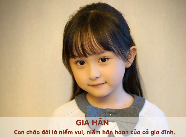 'Hân' trong tiếng Hán có nghĩa là vui mừng, hứng khởi. Còn rất nhiều tên đẹp cho bé gái khác có chữ 'Hân' như Khả Hân, Ngọc Hân, Bảo Hân, Nhã Hân,...
