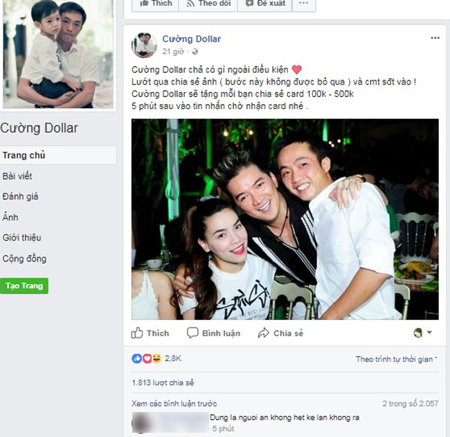 Kẻ giả mạo Cường Đô la trên Facebook nhằm “câu like” có thể bị xử lý hình sự - 1