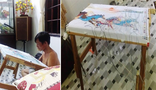 Ông bố Việt thêu tranh nhanh đẹp hơn cả vợ và con gái khiến chị em amp;#34;ngả nónamp;#34; bái phục - 5