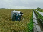 Tin tức - Thái Bình: Lốc xoáy cuốn ô tô xuống ruộng, 4 người bị thương, nhiều nhà tốc mái