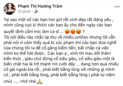 Hương Tràm amp;#34;tráchamp;#34; Chi Pu không biết bằng lòng với những gì mình có - 1