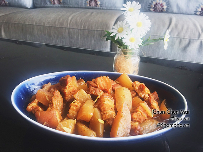 Thịt ba chỉ kho củ cải thơm ngon, mềm tan trong miệng - 7