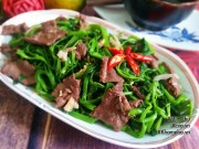 Bếp Eva - Thịt bò xào rau muống quen mà vẫn ngon