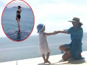 Làng sao - Sao Việt 24h: "Hoa hậu 3 con" Hà Kiều Anh tung tăng vui đùa cùng con gái ở Nha Trang