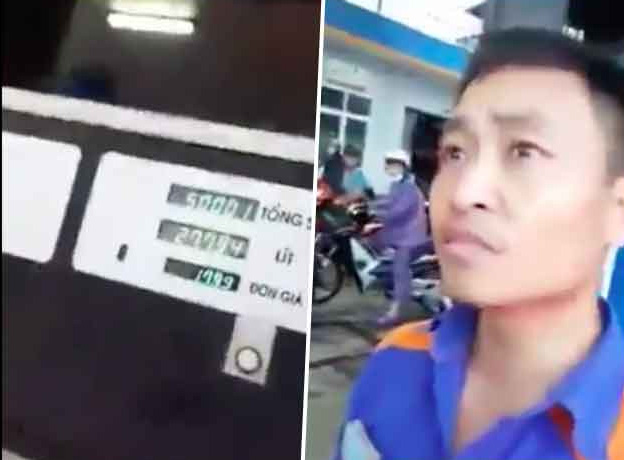 Nhân viên cây xăng bị mắng xối xả khi để đồng hồ về 0 đồng và bơm đủ số tiền - 1