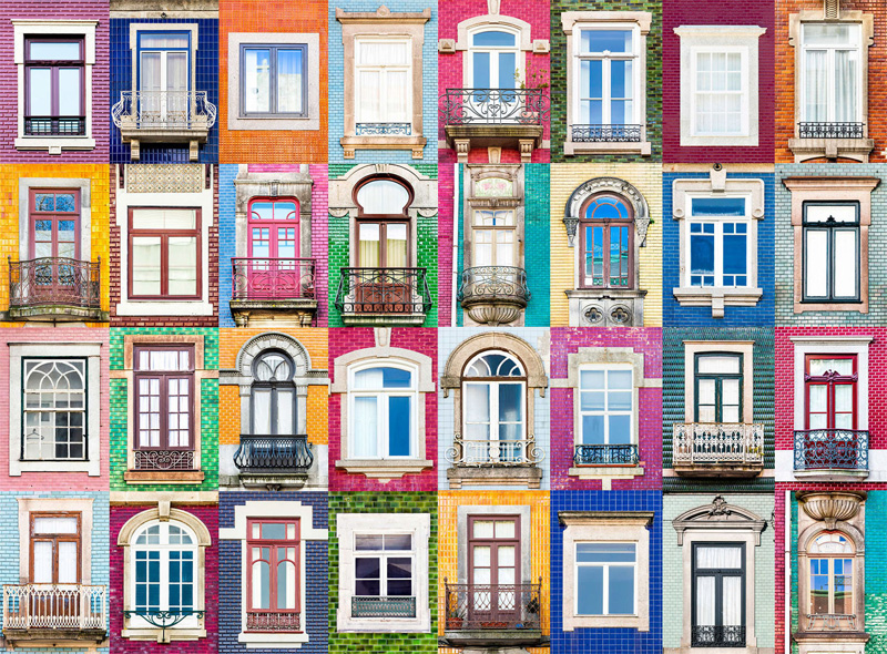 Đây là những ô cửa sổ lát gạch vừa rực rỡ vừa dịu mát ở Porto, Bồ Đào Nha.
