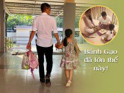 Làng sao - Con gái Thủy Tiên - Công Vinh gây ngạc nhiên khi vụt lớn nhanh, đã cao ngang ngực bố