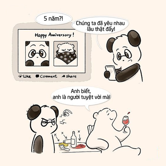 Cười bể bụng với cặp đôi gấu trúc - gấu Bắc Cực dễ thương khắc họa tình yêu cực hài - 7