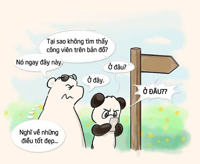 Cười bể bụng với cặp đôi gấu trúc - gấu Bắc Cực dễ thương khắc họa tình yêu cực hài - 1