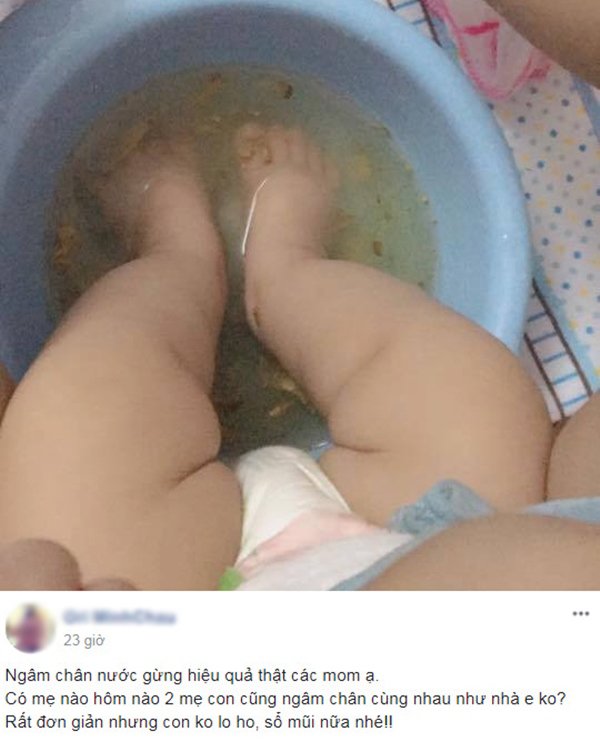 Mẹ bỉm sữa truyền nhau cách ngâm chân nước gừng trị ho cho con: Bác sĩ nói gì? - 1