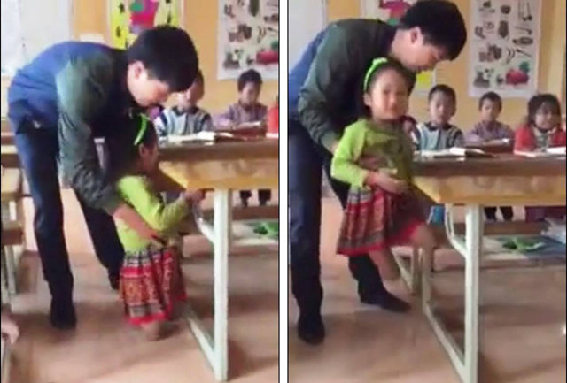 Cảm động hình ảnh bé gái người Mông cụt hai chân, một mình leo thoăn thoắt bậc thềm đến lớp - 2