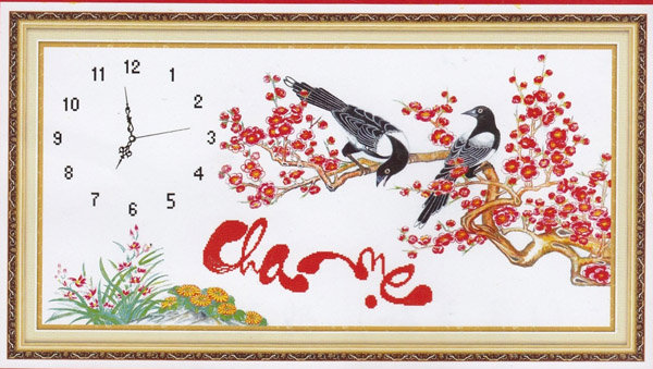 Những mẫu tranh thêu chữ thập đồng hồ đẹp và sang nhất cho chị em tham khảo - 12