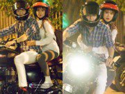 Làng sao - Sau đám cưới, Khởi My và Kelvin Khánh đội mũ bảo hiểm đi motor về nhà