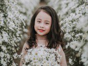 Làm mẹ - Bé gái được ví như tiểu Chi Pu tạo dáng bên hoa cúc họa mi đốn tim cư dân mạng