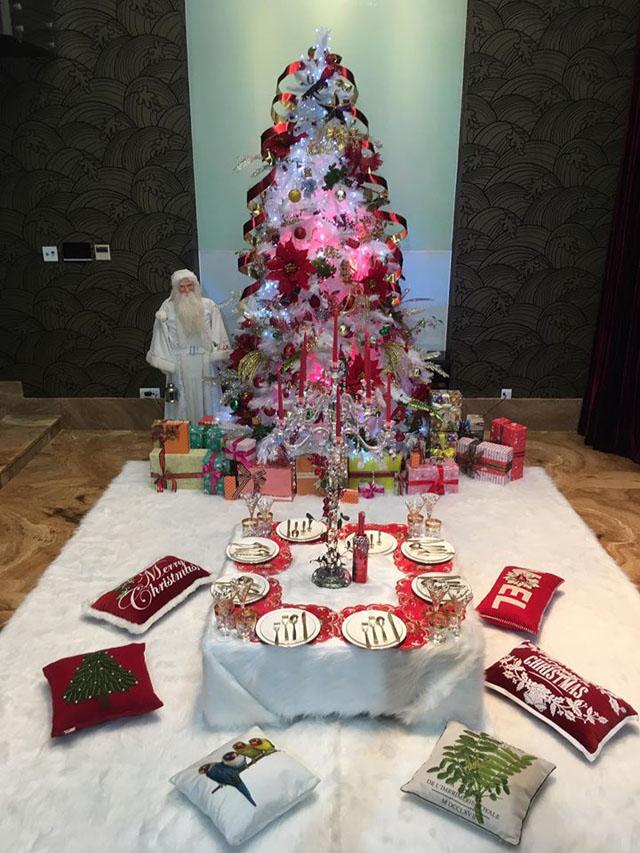 khong gian giang sinh cuc ki hoanh trang trong biet thu trieu do cua dam vinh hung - 11