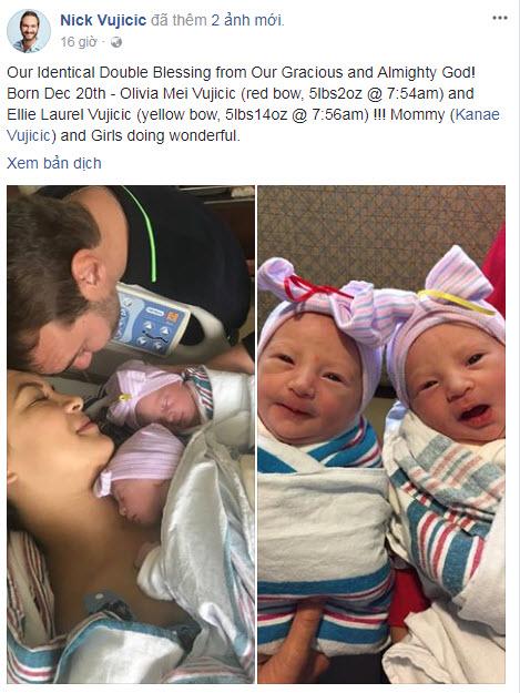 Đã có 2 con, Nick Vujicic bất ngờ khoe vợ đẹp mang bầu lần 3, sinh thêm 2 con nữa - 3