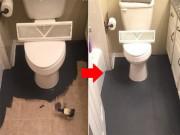 Nhà đẹp - Mua sơn bôi đen sì sàn nhà tắm, bà mẹ khiến mọi người mê tít với thành quả bất ngờ