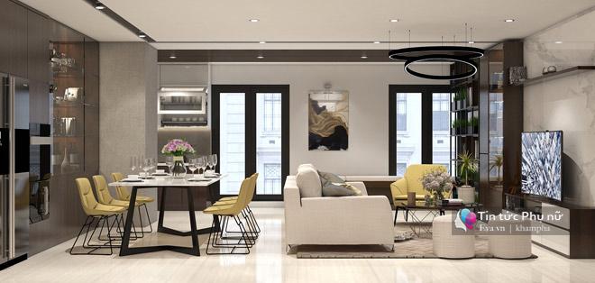 thiet ke can ho chung cu hon 100m² rong rai nhung van co diem nhan an tuong, hien dai - 5