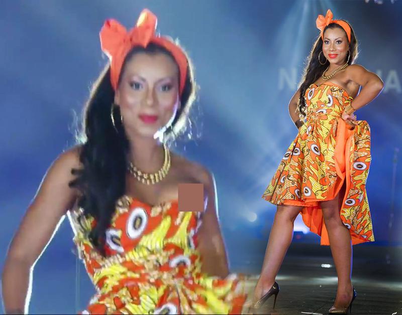 Trang phục truyền thống của Miss Grand International 2018 đã được diễn ra, và cú hất váy đến lộ cả vòng một của Hoa hậu Hoà bình Guadeloupe, đã khiến fans quốc tế choáng váng. Đây được xem là sự cố hy hữu tại các cuộc thi Hoa hậu. 
