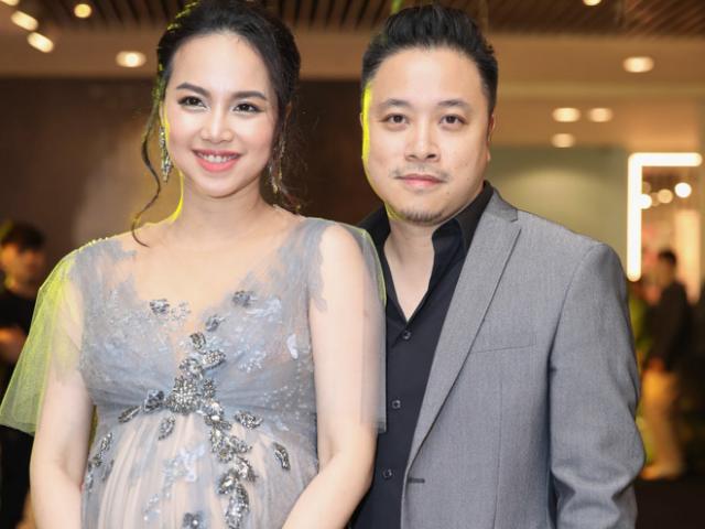 Sát ngày sinh nở, Đinh Ngọc Diệp khệ nệ bụng bầu đến sự kiện cùng ông xã Victor Vũ