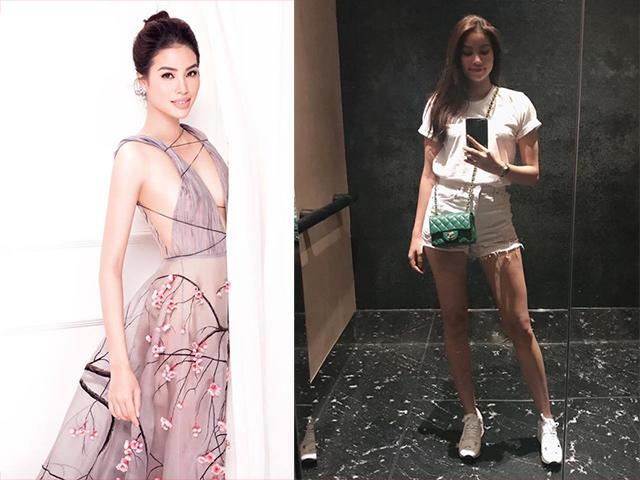 Hoa hậu Phạm Hương khoe eo thon, chân dài thẳng tắp trước tin đồn mang bầu
