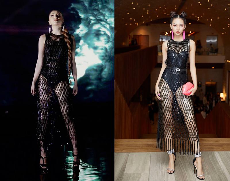 Trong MV, Bảo Thy lại một lần nữa đụng ý tưởng thời trang với người mẫu Phí Phương Anh. Theo đó, cả hai đều mê mẩn thiết kế lưới đen được bao quanh bộ nội y gợi cảm của H&M. 

